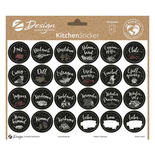 Kuchen Sticker Gewurzbeschriftung 54547 Avery Zweckform