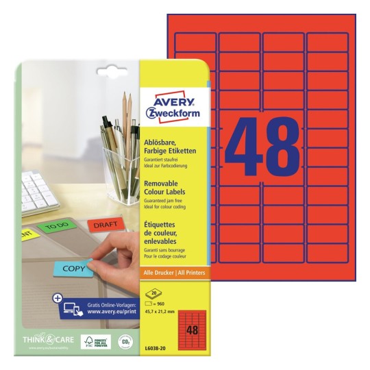 Sichtreiter Etiketten L6021rev 25 Avery Zweckform