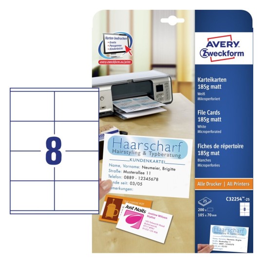 Karteikarten C 25 Avery Zweckform