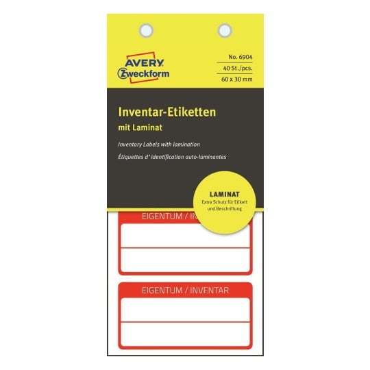 Inventar-Etiketten mit Laminat 6904