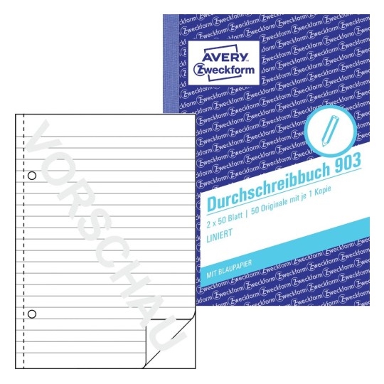 Durchschreibbuch 903 Inhalt: 2x50 Blatt