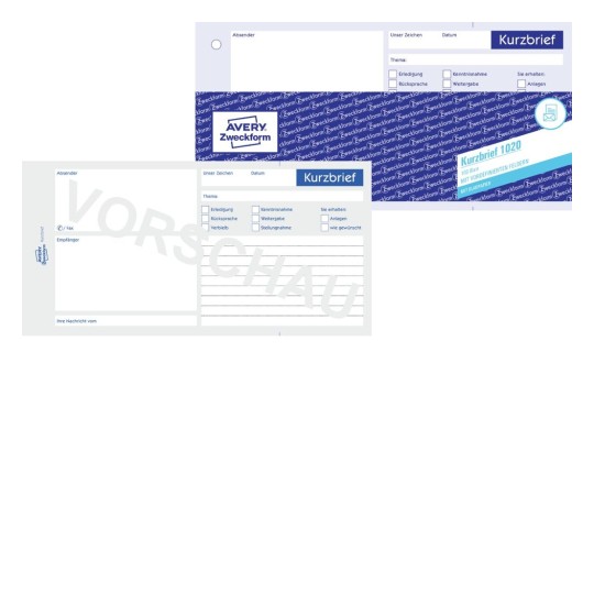 Kurzbrief 1020 Avery Zweckform