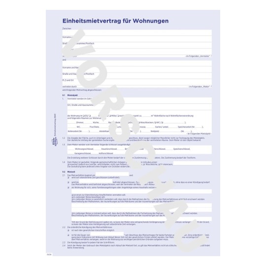 Standardmietvertrag Zum Ausdrucken - Mietvertrag ...