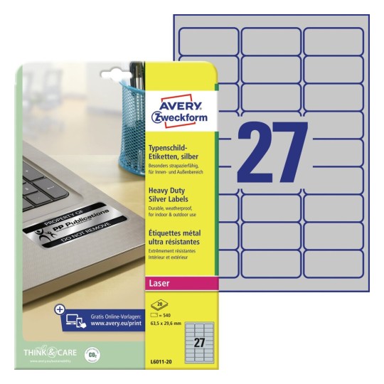 Typenschild Etiketten L6008 20 Avery Zweckform Typenschild Etiketten L6008 20 Avery Zweckform