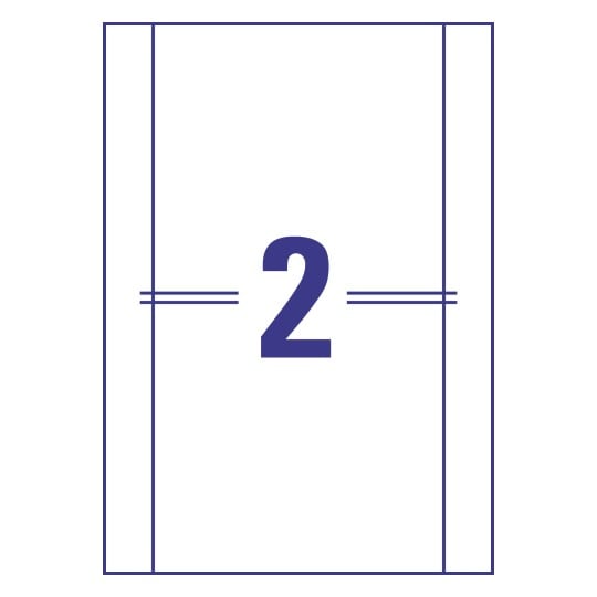 Stanzzeichnung Einzelbogen A4, Artikel: C32272-10, Ordner-Schilder, Format: 146 x 156 mm, 2 Etiketten/Bogen