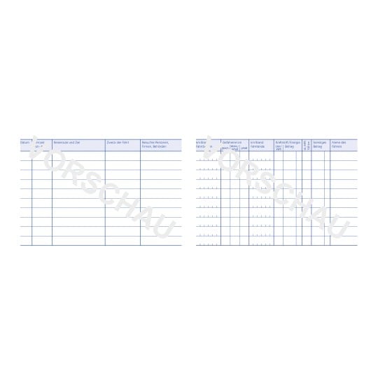 Formularabbildung: Avery Zweckform, Artikel: 1221, Recycling Fahrtenbuch, 148 x 105 mm, A6 quer, 32 Blatt/Buch