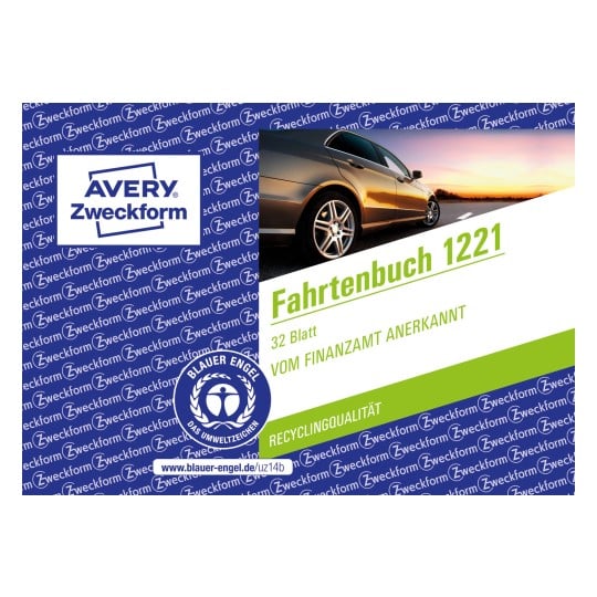 Produktabbildung: Avery Zweckform, Artikel: 1221, Recycling Fahrtenbuch, 148 x 105 mm, A6 quer, 32 Blatt/Buch