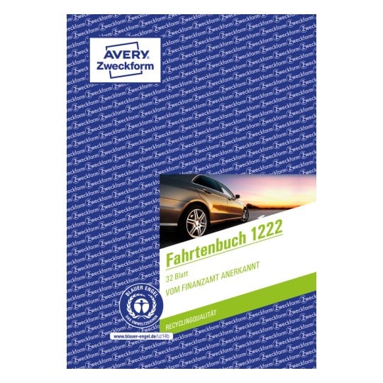 Produktabbildung: Avery Zweckform, Artikel: 1222, Fahrtenbuch, 148 x 210 mm, A5, 32 Blatt/Buch