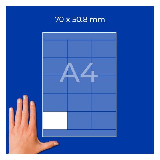 A4-Blattdiagramm mit Raster, einer weißen Zelle unten links und einer Hand links?