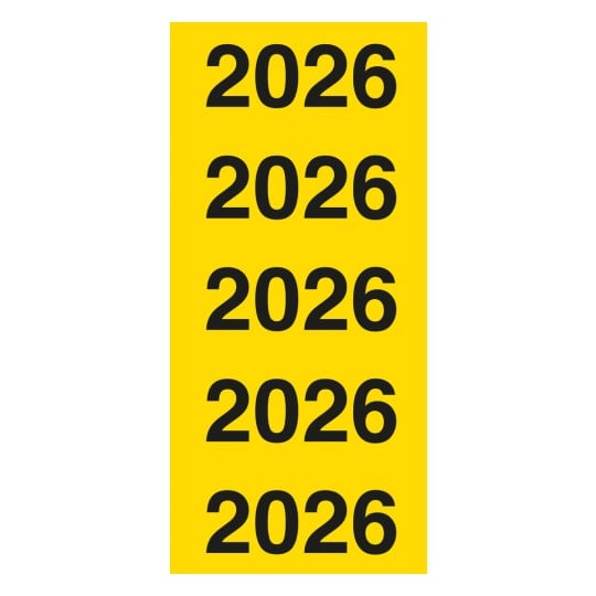 Abbildung Einzelbogen, Artikel: 43-226, Jahreszahlen, Format: 60 x 24 mm, 5 Etiketten/Bogen