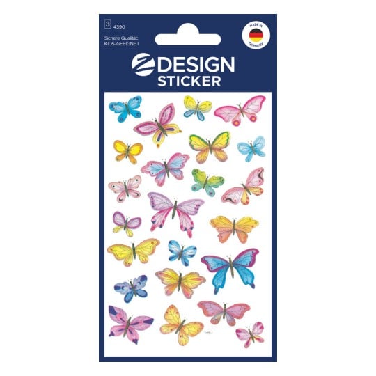 Packungsabbildung: Z-Design, Artikel: 4390, Kinder Aufkleber, 85 x 160 mm, Kleinpackung, 69 Sticker / 3 Bögen