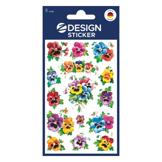 Packungsabbildung: Z-Design, Artikel: 4398, Blumenaufkleber, 85 x 160 mm, Kleinpackung, 45 Sticker / 3 Bögen