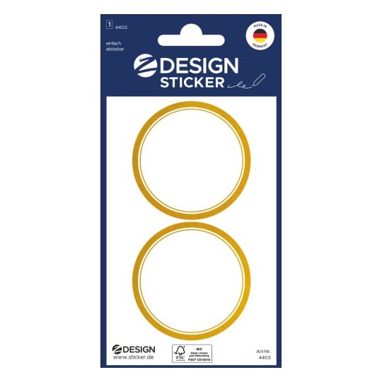Packungsabbildung: Z-Design, Artikel: 4403, Sticker zum Beschriften, 85 x 160 mm, Kleinpackung, 6 Sticker / 3 Bögen