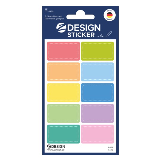 Packungsabbildung: Z-Design, Artikel: 4420, Sticker zum Beschriften, 85 x 160 mm, Kleinpackung, 20 Sticker / 2 Bögen