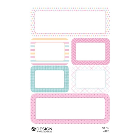 Abbildung Einzelbogen, Artikel: 4422, Sticker zum Beschriften, Format: 85 x 160 mm, 6 Sticker/Bogen