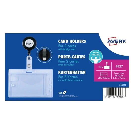 Produktabbildung: Avery Zweckform, Artikel: 4827, Namensschilder Doppel-Hartbox, 54 x 90 mm, 10 Stück