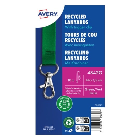 Produktabbildung: Avery Zweckform, Artikel: 4842G, Lanyard, 15 x 440 mm, Kleinpackung, 10 Stück