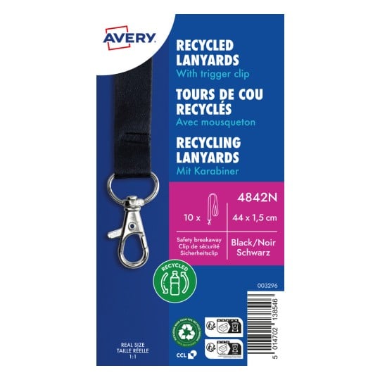 Produktabbildung: Avery Zweckform, Artikel: 4842N, Lanyard, 15 x 440 mm, Kleinpackung, 10 Stück