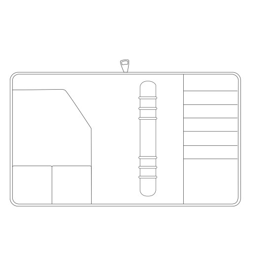 Zeichnung Innenaufteilung, Artikel: 50173, Terminplaner, Format: 220 x 275 x 50 mm