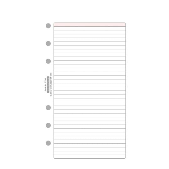 Abbildung Notizblatt, Artikel: 50341, Liniertes Blatt,  Midi, Weiß, 96 x 172 mm, Inhalt: 25 Blätter / 1 Stück
