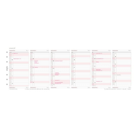 Abbildung Kalendarium, Artikel: 50507, Jahresplan,  Midi, 2027, Weiß, 96 x 172 mm, Inhalt: 1 Blatt / 1 Stück