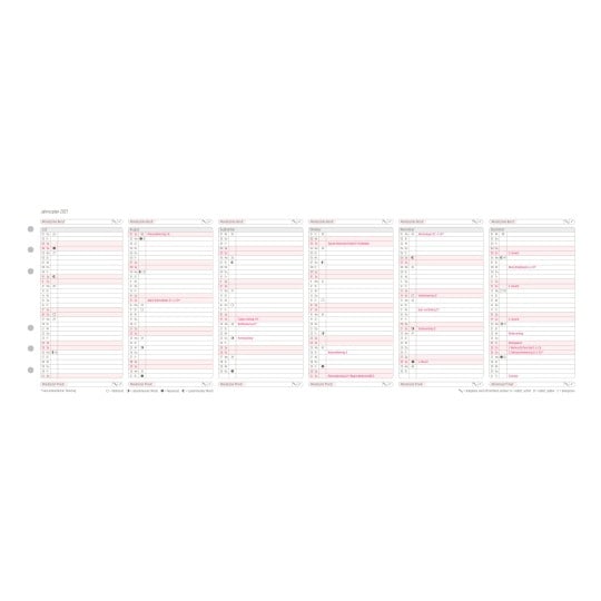 Abbildung Kalendarium, Artikel: 50507, Jahresplan, Midi, 2027, Weiß, 96 x 172 mm, Inhalt: 1 Blatt / 1 Stück