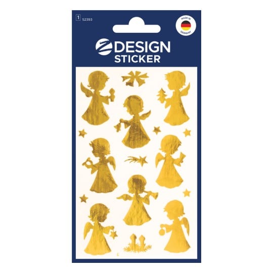 Packungsabbildung: Z-Design, Artikel: 52393, Weihnachtssticker, 85 x 160 mm, Kleinpackung, 8 Sticker / 1 Bogen