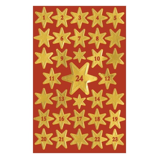 Abbildung Einzelbogen, Artikel: 52809, Weihnachtssticker, Format: 85 x 160 mm, 33 Sticker/Bogen
