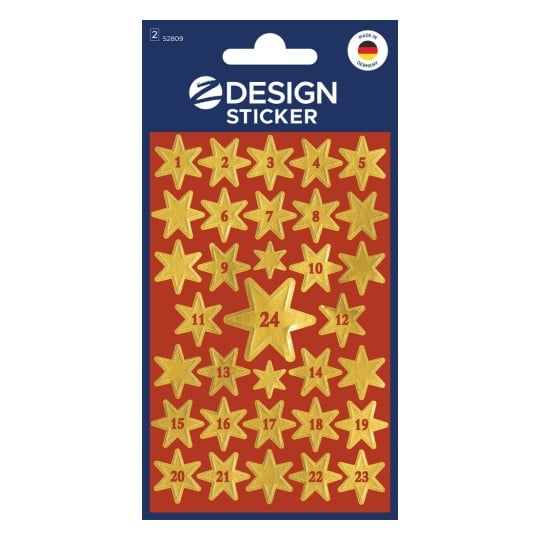 Packungsabbildung: Z-Design, Artikel: 52809, Weihnachtssticker, 85 x 160 mm, Kleinpackung, 66 Sticker / 2 Bögen