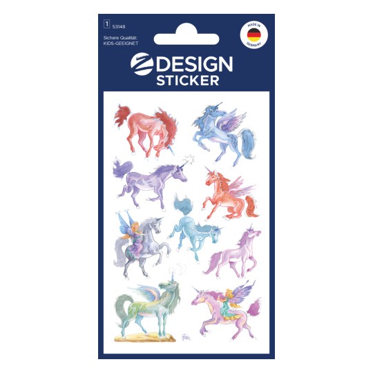 Packungsabbildung: Z-Design, Artikel: 53148, Kinder Aufkleber, 85 x 160 mm, Kleinpackung, 9 Sticker / 1 Bogen