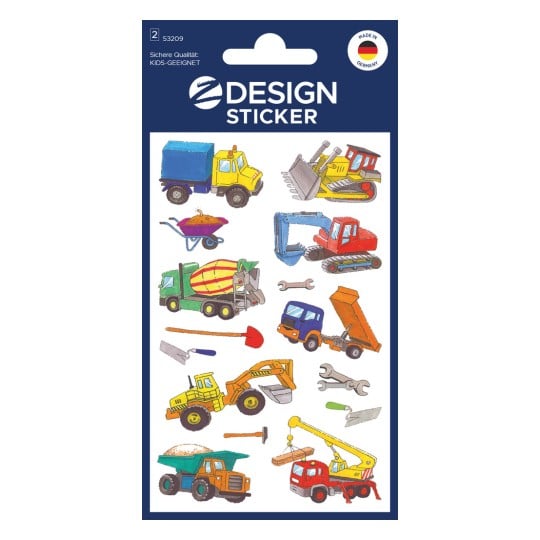 Packungsabbildung: Z-Design, Artikel: 53209, Kinder Aufkleber, 85 x 160 mm, Kleinpackung, 16 Sticker / 2 Bögen