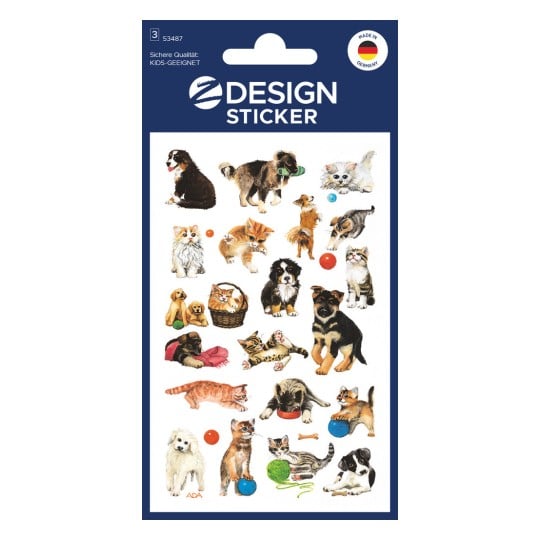 Packungsabbildung: Z-Design, Artikel: 53487, Kinder Aufkleber, 85 x 160 mm, Kleinpackung, 63 Sticker / 3 Bögen