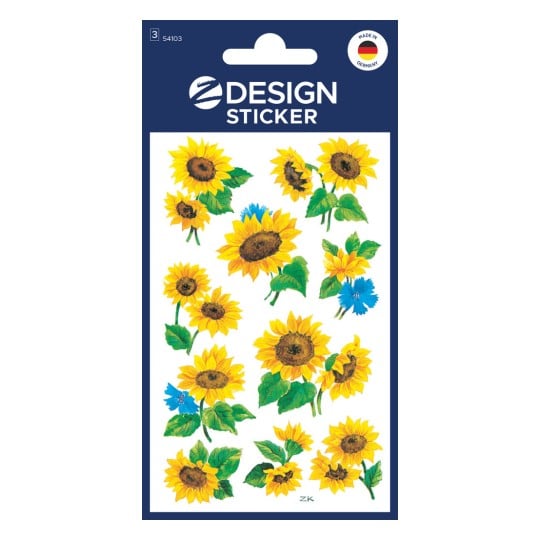 Packungsabbildung: Z-Design, Artikel: 54103, Blumenaufkleber, 85 x 160 mm, Kleinpackung, 30 Sticker / 3 Bögen