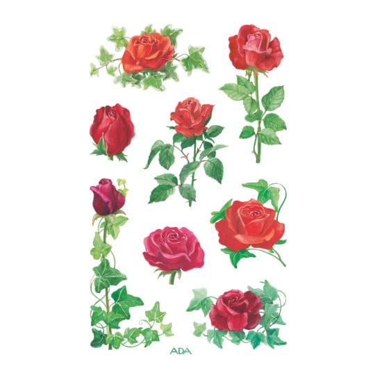 Abbildung Einzelbogen, Artikel: 54261, Blumenaufkleber, Format: 85 x 160 mm, 8 Sticker/Bogen