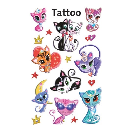 Abbildung Einzelbogen, Artikel: 56675, Kinder Tattoos, Format: 85 x 160 mm, 9 Tattoos/Bogen