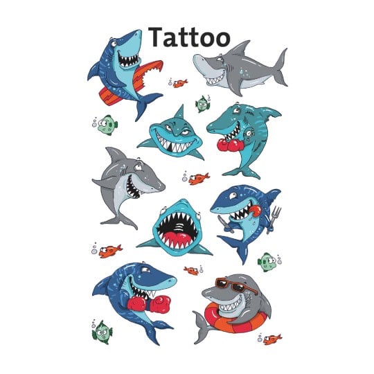 Abbildung Einzelbogen, Artikel: 56770, Kinder Tattoos, Format: 85 x 160 mm, 9 Tattoos/Bogen