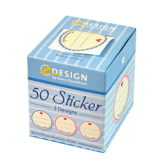 Packungsabbildung: Z-Design Beschriftbare Sticker (ablösbar), Artikel:  56819, Format: ⌀ 38 mm, Inhalt: 50 Sticker / 1 Rolle, 50 Sticker/Rolle