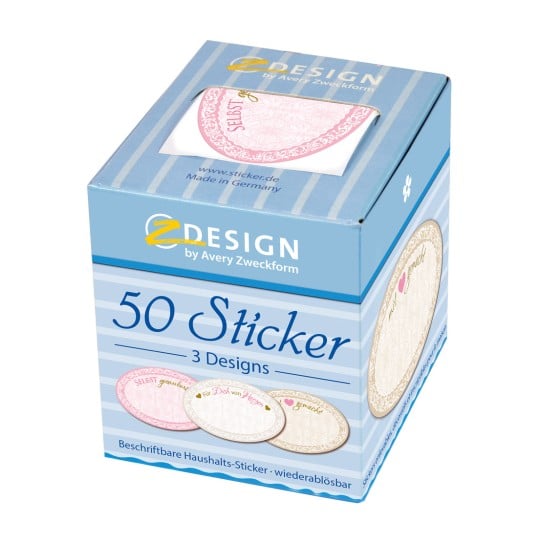 Packungsabbildung: Z-Design Beschriftbare Sticker (ablösbar), Artikel:  56861, Format: ⌀ 38 mm, Inhalt: 50 Sticker / 1 Rolle, 50 Sticker/Rolle