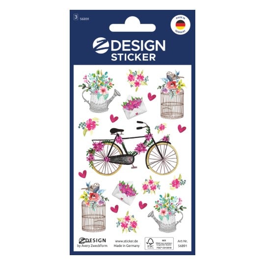 Packungsabbildung: Z-Design, Artikel: 56891, Deko Sticker, 85 x 160 mm, Kleinpackung, 38 Sticker / 2 Bögen