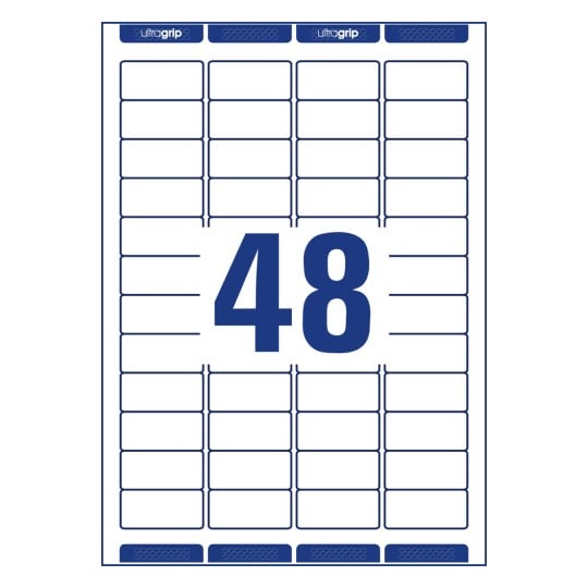 Stanzzeichnung Einzelbogen A4, Artikel: 7636-10, Adress-Etiketten, Home Office, Kleinpackung, Format: 45,7 x 21,2 mm, 48 Etiketten/Bogen