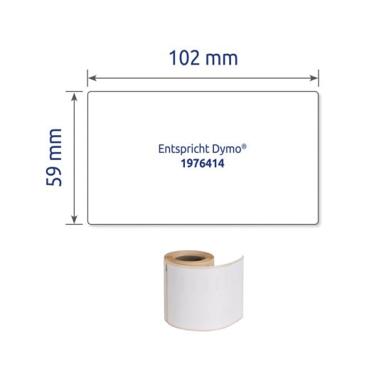 Einzelabbildung Etikett, Artikel: A1976414, Rollen-Etiketten, Format: 59 x 102 mm, 50 Etiketten/Rolle