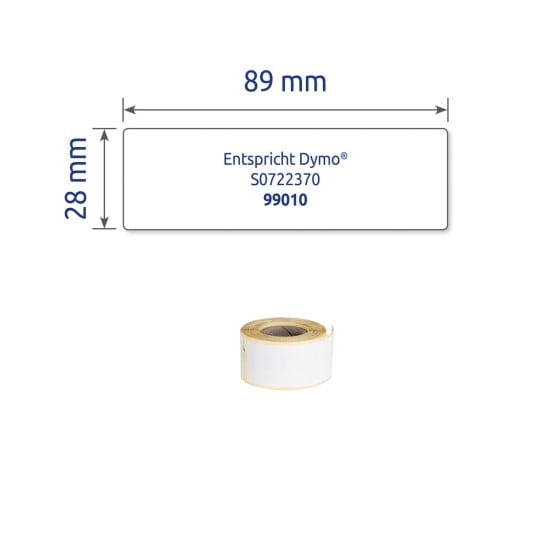 Einzelabbildung Etikett, Artikel: AS0722370, Rollen-Etiketten, Format: 28 x 89 mm, 130 Etiketten/Rolle