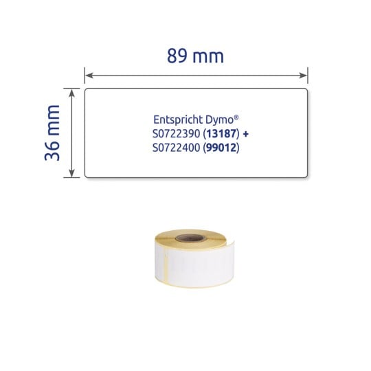 Einzelabbildung Etikett, Artikel: AS0722390, Rollen-Etiketten, Format: 36 x 89 mm, 260 Etiketten/Rolle