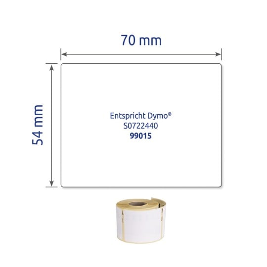 Einzelabbildung Etikett, Artikel: AS0722440, Rollen-Etiketten, Format: 54 x 70 mm, 320 Etiketten/Rolle