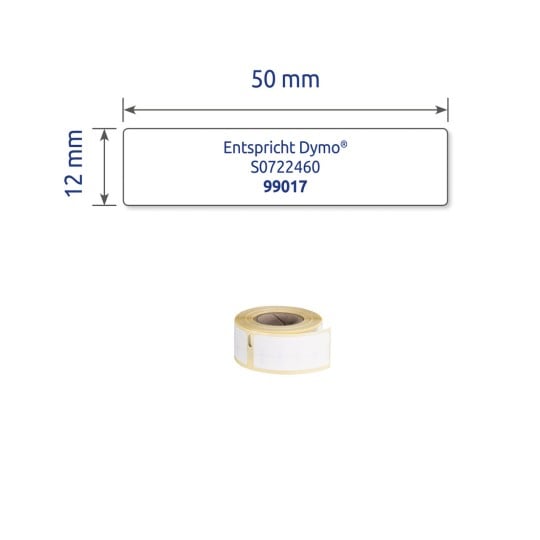 Einzelabbildung Etikett, Artikel: AS0722460, Rollen-Etiketten, Format: 12 x 50 mm, 220 Etiketten/Rolle