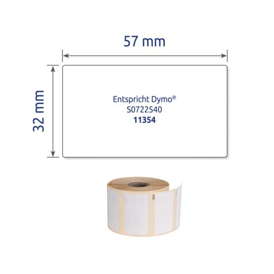 Einzelabbildung Etikett, Artikel: AS0722540, Rollen-Etiketten, Format: 32 x 57 mm, 1.000 Etiketten/Rolle