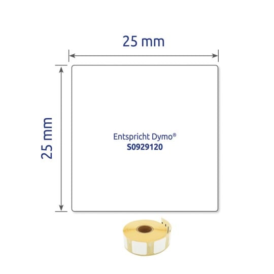 Einzelabbildung Etikett, Artikel: AS0929120, Rollen-Etiketten, Format: 25 x 25 mm, 1.000 Etiketten/Rolle