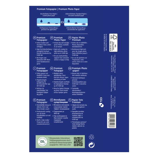 Dubbelzijdig 50 vellen DIN A4 200 g/m² Premium mat fotopapier mat - direct droog - waterdicht - helder wit - zeer hoge kleurglans voor inkjetprinters, flyerpapier, brochures sjablonen