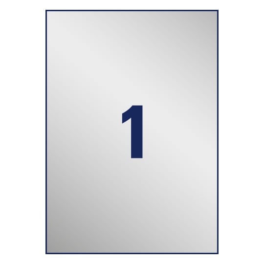 Stanzzeichnung Einzelbogen A4, Artikel: L6013-20, Typenschild-Etiketten, Format: 210 x 297 mm, 1 Etiketten/Bogen