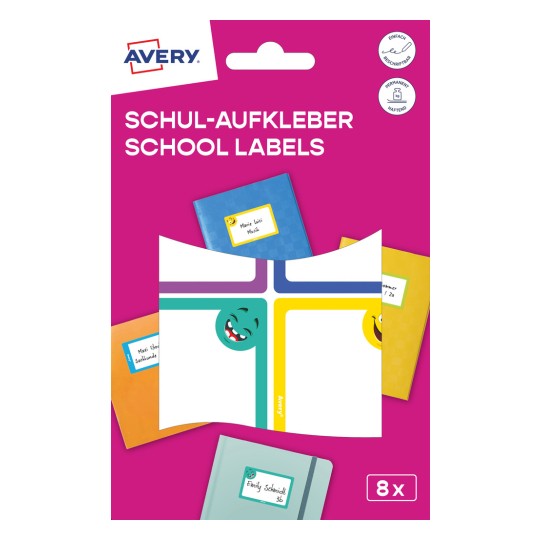 Packungsabbildung: Z-Design Beschriftbare Sticker (ablösbar), Artikel:  59528, Format: 21 x 70 mm, Inhalt: 15 Sticker / 3 Bögen, 5 Sticker/Bogen